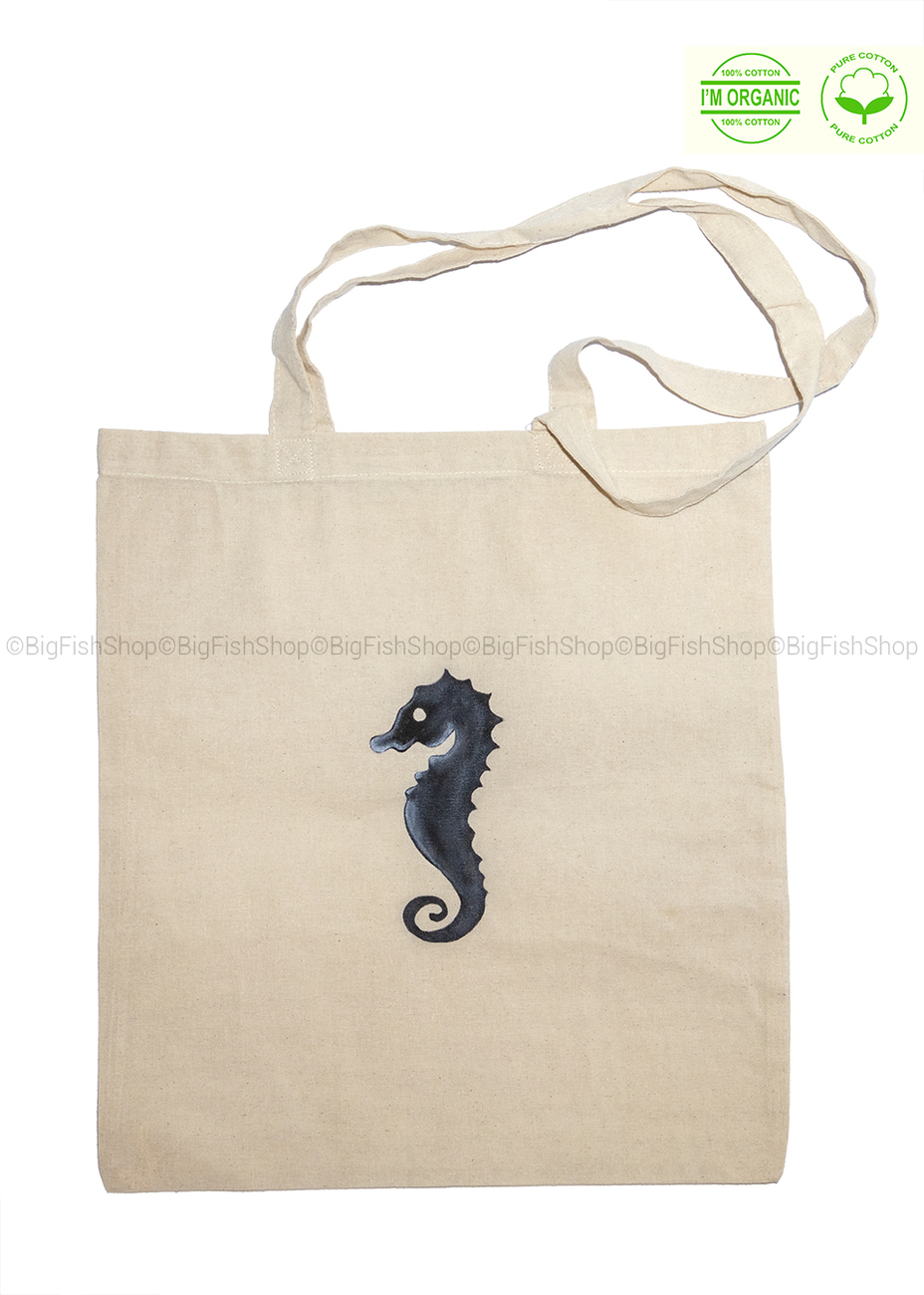 Shopper #seahorse - dipinta a mano